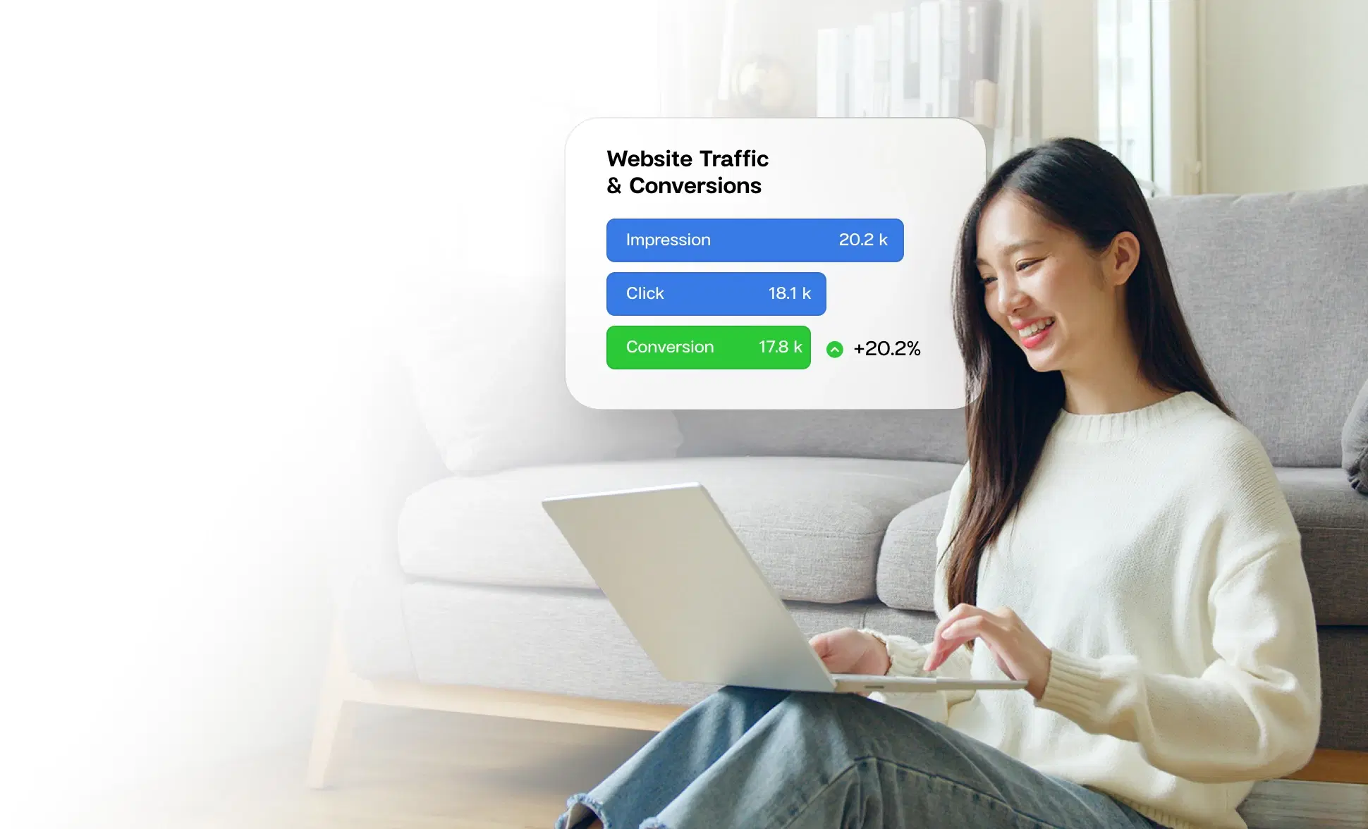 <span class="text-gradient">เพิ่มยอดผู้ใช้งานเว็บไซต์</span> เพิ่มลูกค้าใหม่อย่างยั่งยืน